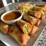 Vegetable Spring Rolls with Peanut Sauce